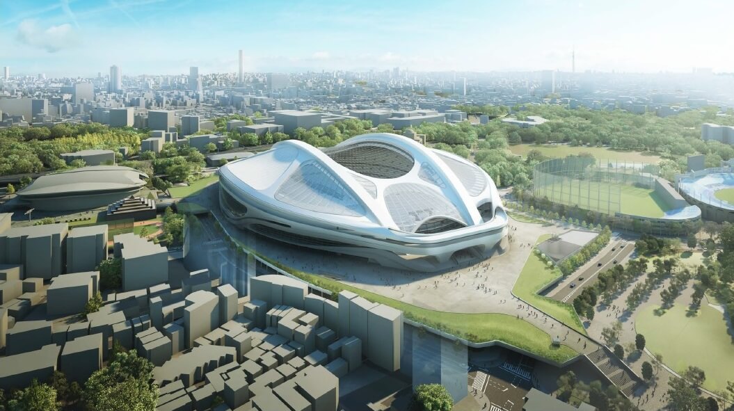 新国立競技場　南西側からの南西側からの鳥瞰図　NEW NATIONAL STADIUM JAPAN (1)