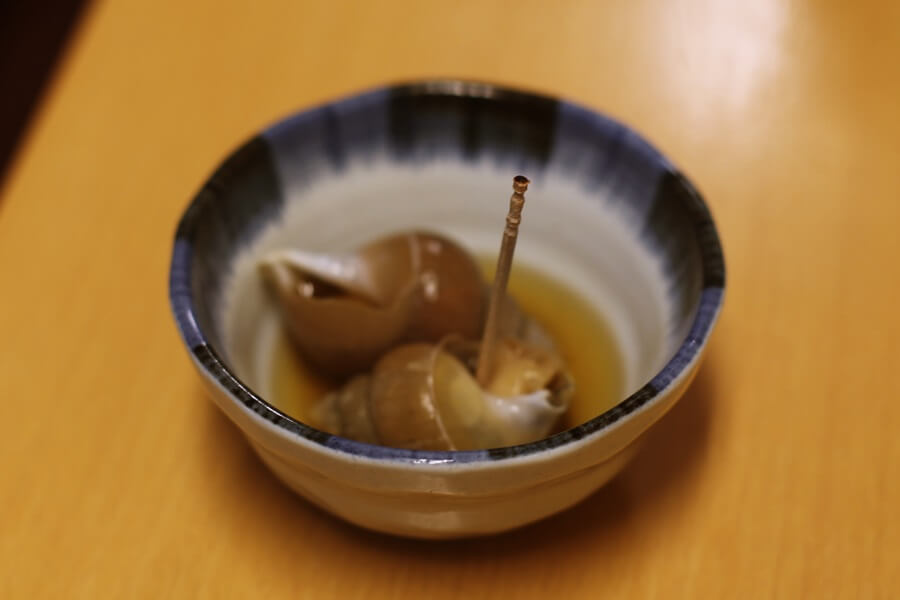 突き出し　白ばい貝？　豊洲 和食 安庵　toyosu anan (1)