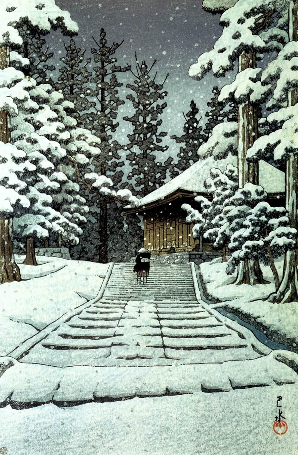 川瀬巴水　平泉金色堂（1957）