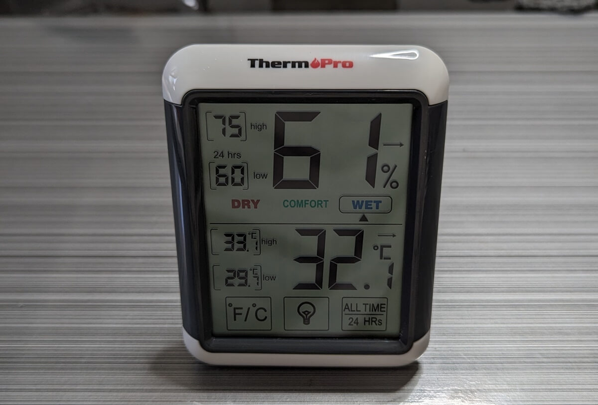 ThermoProサーモプロ 湿度計デジタル 温湿度計室内 LCD大画面温度計 最高最低温湿度表示 タッチスクリーンとバックライト機能あり 置き掛け両用タイプ マグネット付 TP55