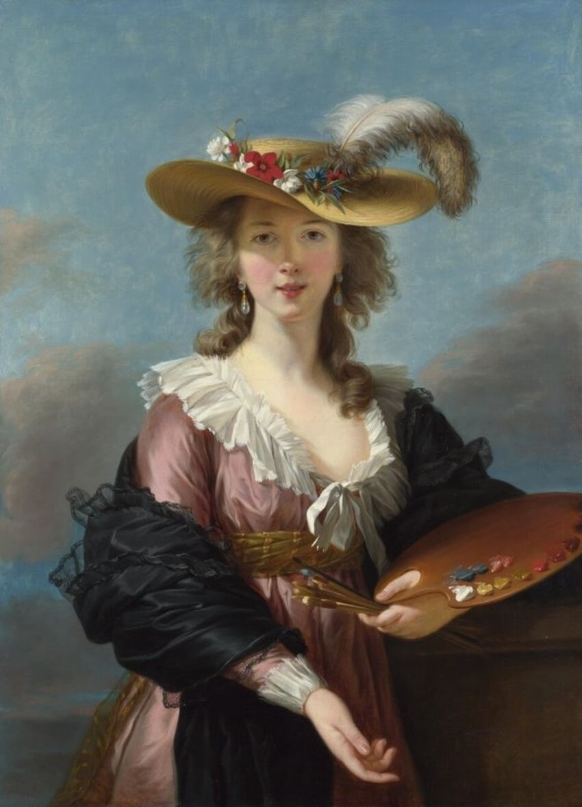 麦藁帽子をかぶった自画像　1782年