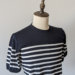 クロスクローゼット Border Knit T-shirt スビンプラチナムニット Color: Navy×White